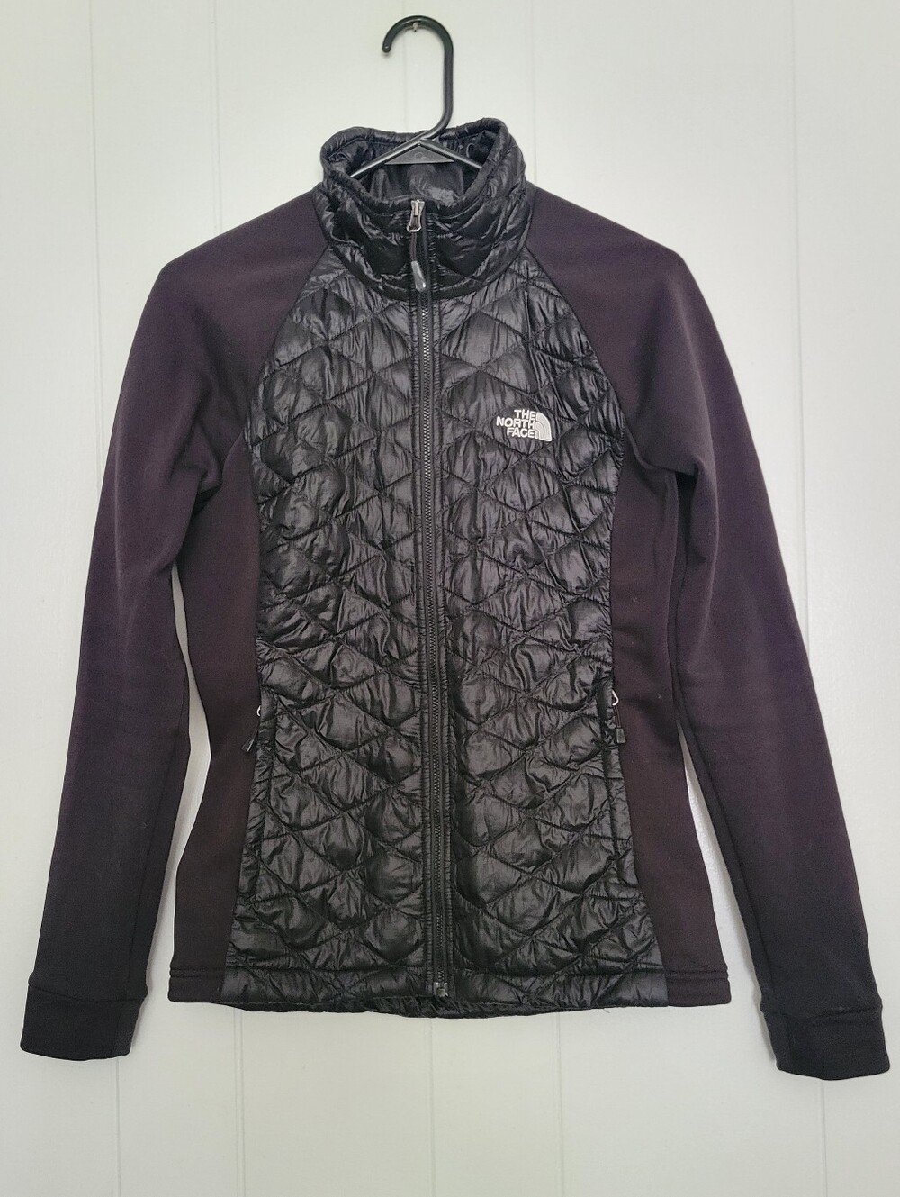 The North Face Thermoball Quilted Jacket Black Nylon Zip Up Lightweight Coat S